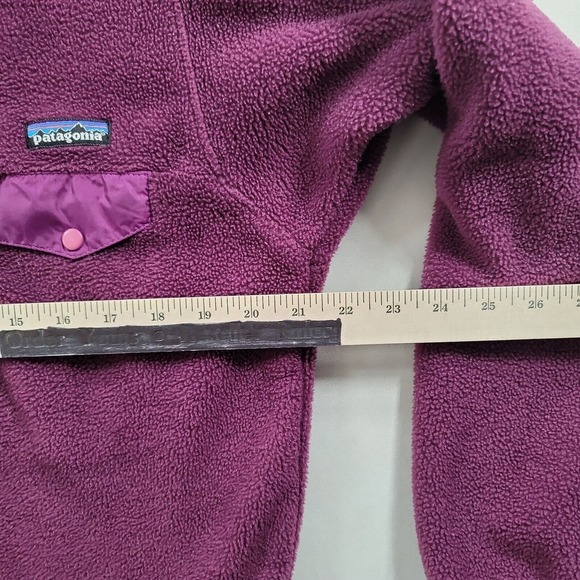 Patagonia Snap-T Fuzzy Fleece Pullover Womens Small Purple Sweater Jacket - Picture 11 of 14